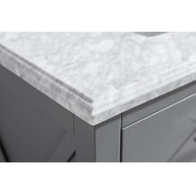 Load image into Gallery viewer, LAVIVA Wimbledon 313YG319-36G-WC 36&quot; Single Bathroom Vanity in Grey with White Carrara Marble, White Rectangle Sink, Countertop Edge Closeup