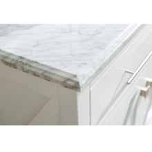 Load image into Gallery viewer, LAVIVA Wimbledon 313YG319-36W-WC 36&quot; Single Bathroom Vanity in White with White Carrara Marble, White Rectangle Sink, Countertop Edge Closeup