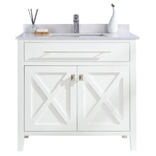 Load image into Gallery viewer, LAVIVA Wimbledon 313YG319-36W-WQ 36&quot; Single Bathroom Vanity in White with White Quartz, White Rectangle Sink, Front View