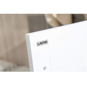 LAVIVA Wimbledon 313YG319-36W-WQ 36" Single Bathroom Vanity in White with White Quartz, White Rectangle Sink, Logo Inside Door