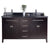 LAVIVA Wimbledon 313YG319-60B-BW 60" Single Bathroom Vanity in Brown with Black Wood Marble, White Rectangle Sinks, Front View