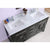 LAVIVA Wimbledon 313YG319-60E-WC 60" Single Bathroom Vanity in Espresso with White Carrara Marble, White Rectangle Sinks, Rendered Angled Top View