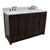 BELLATERRA HOME 400100-55-BA-GY 55" Double Sink Vanity in Brown Ash with Gray Granite, White Rectangle Sinks, Angled View