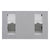 BELLATERRA HOME 400100-55-GA-GY 55" Double Sink Vanity in Glacier Ash with Gray Granite, White Rectangle Sinks, Back View