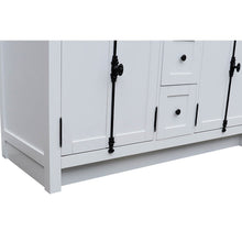 Load image into Gallery viewer, BELLATERRA HOME 400100-55-GA-WM 55&quot; Double Sink Vanity in Glacier Ash with White Carrara Marble, White Rectangle Sinks, Lower Vanity, Kickplate