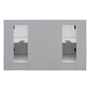 BELLATERRA HOME 400100-55-GA-WM 55" Double Sink Vanity in Glacier Ash with White Carrara Marble, White Rectangle Sinks, Back View