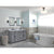 BELLATERRA HOME 400100-55-GYA-WM 55" Double Sink Vanity in Gray Ash with White Carrara Marble, White Rectangle Sinks, Bathroom Rendering