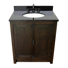 Load image into Gallery viewer, BELLATERRA HOME 400100-BA-BGO 31&quot; Single Sink Vanity in Brown Ash with Black Galaxy Granite, White Oval Sink, Top View