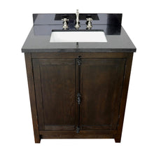 Load image into Gallery viewer, BELLATERRA HOME 400100-BA-BGR 31&quot; Single Sink Vanity in Brown Ash with Black Galaxy Granite, White Rectangle Sink, Top View