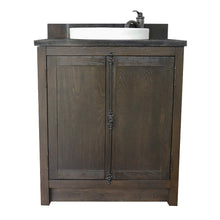 Load image into Gallery viewer, BELLATERRA HOME 400100-BA-BGRD 31&quot; Single Sink Vanity in Brown Ash with Black Galaxy Granite, White Round Semi-Recessed Sink, Front View