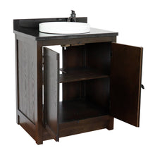 Load image into Gallery viewer, BELLATERRA HOME 400100-BA-BGRD 31&quot; Single Sink Vanity in Brown Ash with Black Galaxy Granite, White Round Semi-Recessed Sink, Open Doors