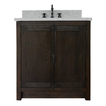 Load image into Gallery viewer, BELLATERRA HOME 400100-BA-GYO 31&quot; Single Sink Vanity in Brown Ash with Gray Granite, White Oval Sink, Front View