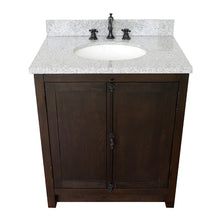 Load image into Gallery viewer, BELLATERRA HOME 400100-BA-GYO 31&quot; Single Sink Vanity in Brown Ash with Gray Granite, White Oval Sink, Top View
