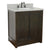 BELLATERRA HOME 400100-BA-GYR 31" Single Sink Vanity in Brown Ash with Gray Granite, White Rectangle Sink, Angled View