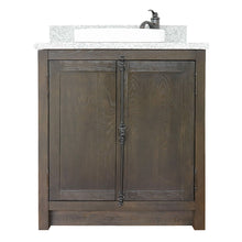 Load image into Gallery viewer, BELLATERRA HOME 400100-BA-GYRD 31&quot; Single Sink Vanity in Brown Ash with Gray Granite, White Round Semi-Recessed Sink, Front View
