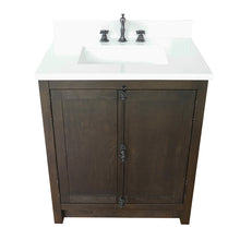 Load image into Gallery viewer, BELLATERRA HOME 400100-BA-WER 31&quot; Single Sink Vanity in Brown Ash with White Quartz, White Rectangle Sink, Top View