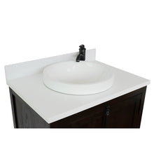 Load image into Gallery viewer, BELLATERRA HOME 400100-BA-WERD 31&quot; Single Sink Vanity in Brown Ash with White Quartz, White Round Semi-Recessed Sink, Countertop and Sink