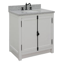 Load image into Gallery viewer, BELLATERRA HOME 400100-GA-GYO 31&quot; Single Sink Vanity in Glacier Ash Finish with Gray Granite Countertop, White Ceramic Oval Sink, Angled View