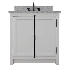 Load image into Gallery viewer, BELLATERRA HOME 400100-GA-GYO 31&quot; Single Sink Vanity in Glacier Ash Finish with Gray Granite Countertop, White Ceramic Oval Sink, Front View