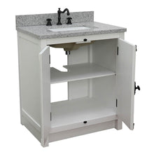 Load image into Gallery viewer, BELLATERRA HOME 400100-GA-GYR 31&quot; Single Sink Vanity in Glacier Ash with Gray Granite, White Rectangle Sink, Open Doors