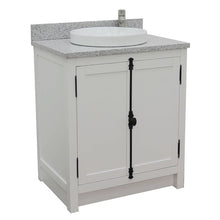 Load image into Gallery viewer, BELLATERRA HOME 400100-GA-GYRD 31&quot; Single Sink Vanity in Glacier Ash with Gray Granite, White Round Semi-Recessed Sink, Angled View