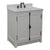 BELLATERRA HOME 400100-GA-WEO 31" Single Sink Vanity in Glacier Ash with White Quartz, White Oval Sink, Angled View