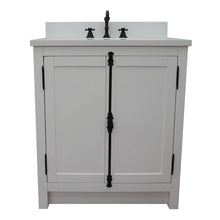 Load image into Gallery viewer, BELLATERRA HOME 400100-GA-WEO 31&quot; Single Sink Vanity in Glacier Ash with White Quartz, White Oval Sink, Front View