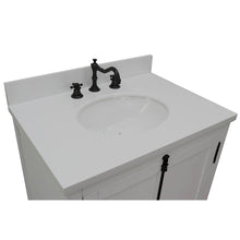 Load image into Gallery viewer, BELLATERRA HOME 400100-GA-WEO 31&quot; Single Sink Vanity in Glacier Ash with White Quartz, White Oval Sink, Countertop and Sink