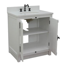 Load image into Gallery viewer, BELLATERRA HOME 400100-GA-WEO 31&quot; Single Sink Vanity in Glacier Ash with White Quartz, White Oval Sink, Open Doors