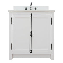 Load image into Gallery viewer, BELLATERRA HOME 400100-GA-WER 31&quot; Single Sink Vanity in Glacier Ash with White Quartz, White Rectangle Sink, Front View