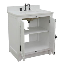 Load image into Gallery viewer, BELLATERRA HOME 400100-GA-WER 31&quot; Single Sink Vanity in Glacier Ash with White Quartz, White Rectangle Sink, Open Doors