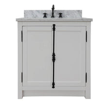 Load image into Gallery viewer, BELLATERRA HOME 400100-GA-WMR 31&quot; Single Sink Vanity in Glacier Ash with White Carrara Marble, White Rectangle Sink, Front View