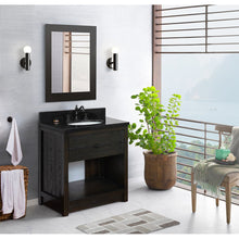 Load image into Gallery viewer, BELLATERRA HOME 400101-BA-BGO 31&quot; Single Sink Vanity in Brown Ash with Black Galaxy Granite, White Oval Sink, Bathroom Rendering