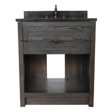 Load image into Gallery viewer, BELLATERRA HOME 400101-BA-BGO 31&quot; Single Sink Vanity in Brown Ash with Black Galaxy Granite, White Oval Sink, Front View