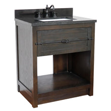 Load image into Gallery viewer, BELLATERRA HOME 400101-BA-BGR 31&quot; Single Sink Vanity in Brown Ash with Black Galaxy Granite, White Rectangle Sink, Angled View