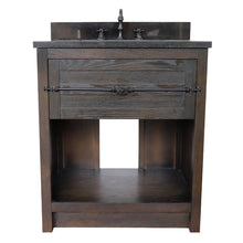 Load image into Gallery viewer, BELLATERRA HOME 400101-BA-BGR 31&quot; Single Sink Vanity in Brown Ash with Black Galaxy Granite, White Rectangle Sink, Front View