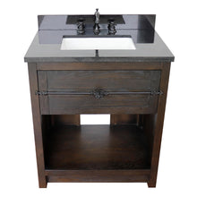 Load image into Gallery viewer, BELLATERRA HOME 400101-BA-BGR 31&quot; Single Sink Vanity in Brown Ash with Black Galaxy Granite, White Rectangle Sink, Top Angled View