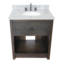 Load image into Gallery viewer, BELLATERRA HOME 400101-BA-GYO 31&quot; Single Sink Vanity in Brown Ash with Gray Granite, White Oval Sink, Top Angled View