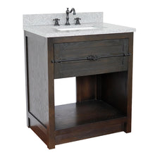 Load image into Gallery viewer, BELLATERRA HOME 400101-BA-GYR 31&quot; Single Sink Vanity in Brown Ash with Gray Granite, White Rectangle Sink, Angled View