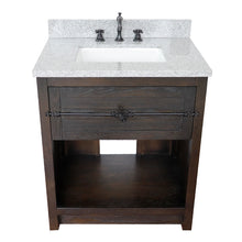 Load image into Gallery viewer, BELLATERRA HOME 400101-BA-GYR 31&quot; Single Sink Vanity in Brown Ash with Gray Granite, White Rectangle Sink, Top Angled View