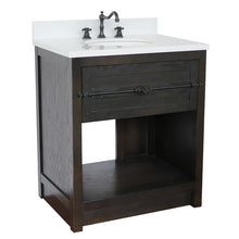 Load image into Gallery viewer, BELLATERRA HOME 400101-BA-WEO 31&quot; Single Sink Vanity in Brown Ash with White Quartz, White Oval Sink, Angled View