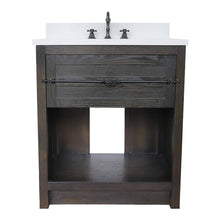 Load image into Gallery viewer, BELLATERRA HOME 400101-BA-WEO 31&quot; Single Sink Vanity in Brown Ash with White Quartz, White Oval Sink, Front View