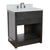 BELLATERRA HOME 400101-BA-WER 31" Single Sink Vanity in Brown Ash with White Quartz, White Rectangle Sink, Angled View