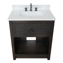 Load image into Gallery viewer, BELLATERRA HOME 400101-BA-WER 31&quot; Single Sink Vanity in Brown Ash with White Quartz, White Rectangle Sink, Top Angled View