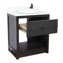 Load image into Gallery viewer, BELLATERRA HOME 400101-BA-WERD 31&quot; Single Sink Vanity in Brown Ash with White Quartz, White Round Semi-Recessed Sink, Open Drawer