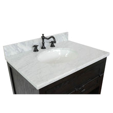 Load image into Gallery viewer, BELLATERRA HOME 400101-BA-WMO 31&quot; Single Sink Vanity in Brown Ash with White Carrara Marble, White Oval Sink, Countertop and Sink