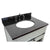 BELLATERRA HOME 400101-GYA-BGO 31" Single Sink Vanity in Gray Ash with Black Galaxy Granite, White Oval Sink, Countertop and Sink