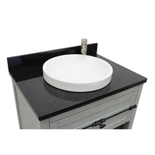 Load image into Gallery viewer, Bellaterra Home 400101-GYA-BGRD 31&quot; Single Sink Vanity in Gray Ash with Black Galaxy Granite, White Round Semi-Recessed Sink, Countertop and Sink