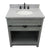 Bellaterra Home 400101-GYA-GYO 31" Single Sink Vanity in Gray Ash with Gray Granite, White Oval Sink, Top Angled View