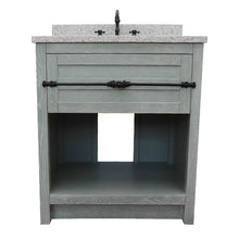 Load image into Gallery viewer, Bellaterra Home 400101-GYA-GYR 31&quot; Single Sink Vanity in Gray Ash with Gray Granite, White Rectangle Sink, Front View